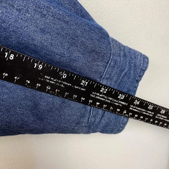 Wrangler Jacket Mens‎ 2XL Blue Sherpa Lined Denim Shirt Jacket Shacket Pockets - Picture 10 of 11